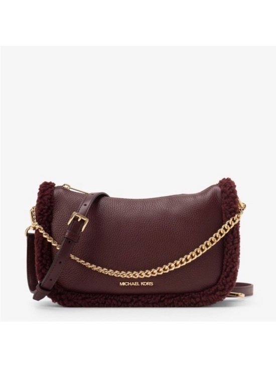 Michael Kors Handbags - MICHAEL KORS CARMELA Medium
Leather Chain Crossbody Shearling